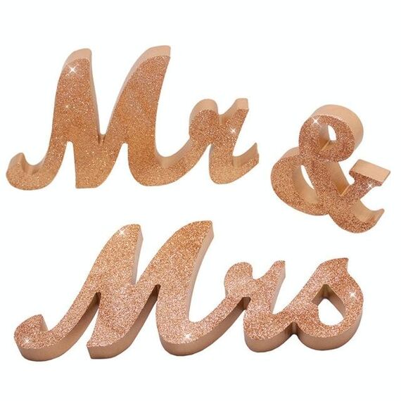 Decorazione di nozze segno Mr and Mrs in legno (JM01669)