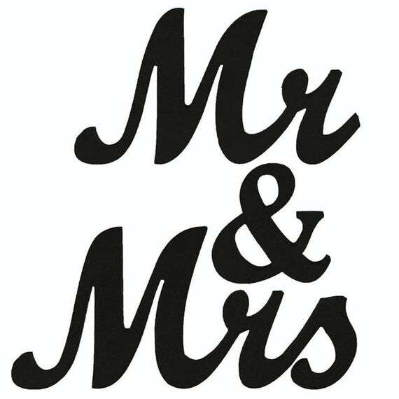 Decorazione di nozze segno Mr e Mrs in legno (JM00988)