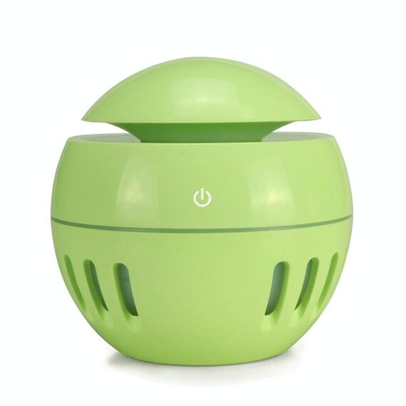 Umidificatore con cavo USB a grana di legno Lampada per aromaterapia a sette colori Spruzzatore automatico di alcol con telecomando (verde)