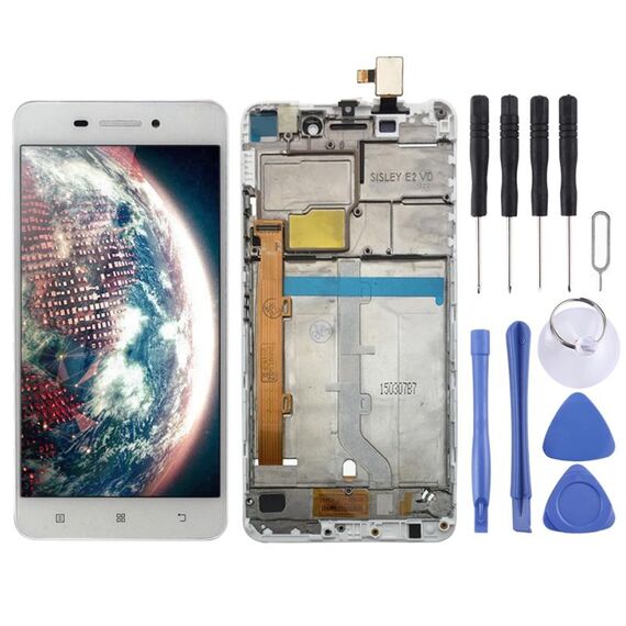 Schermo LCD OEM per Lenovo S60 S60W S60T S60A Digitizer Assemblaggio completo con cornice (bianco)