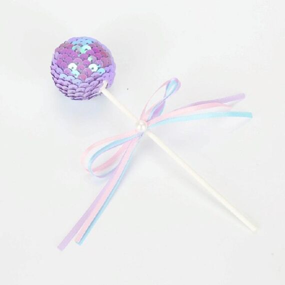 Nastro con fiocco, paillettes, palla, torta, dessert, festa, biglietto inserito (viola)