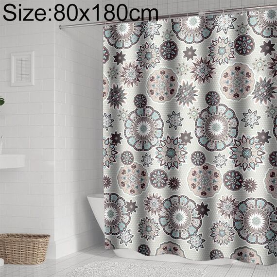 Tende da doccia Bohemian Mandala Tenda da bagno geometrica impermeabile, dimensioni: 80x180cm
