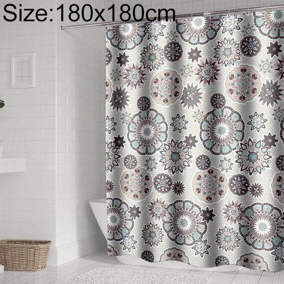 Tende da doccia Bohemian Mandala Tenda da bagno geometrica impermeabile da bagno, dimensioni: 180x180 cm