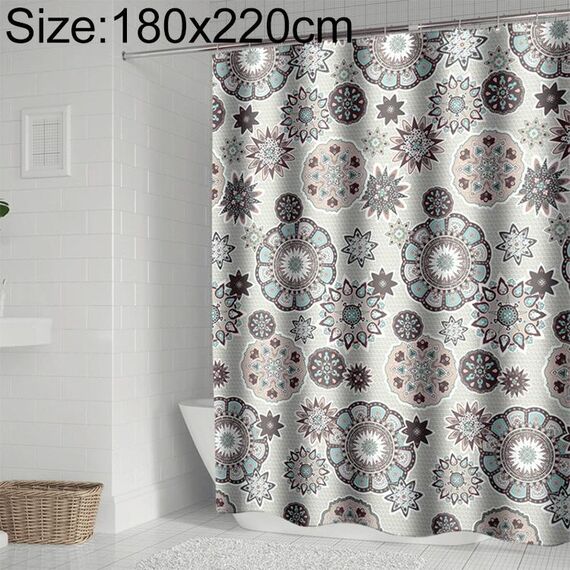 Tende da doccia bohemien Mandala Tenda da bagno geometrica impermeabile, dimensioni: 180x220 cm
