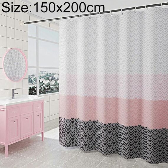 Tenda da doccia geometrica Tenda da bagno impermeabile da bagno, dimensioni: con 150 x altezza 200 cm