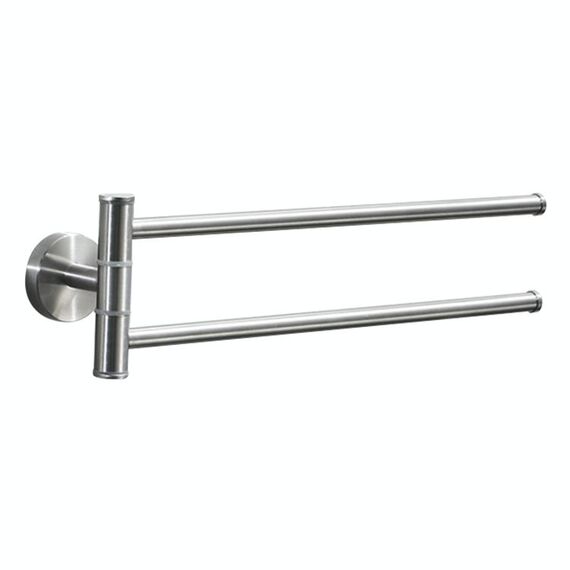 Portasciugamani girevole in acciaio inox Portasciugamani rotante Bagno Cucina Portasciugamani a muro Portasciugamani lucido, Modello: Spazzolato Due Pali