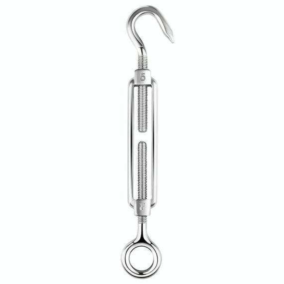 Viti per cesto di fiori Tenditore per gancio per fune in acciaio inossidabile 304, specifica: M5 (argento)