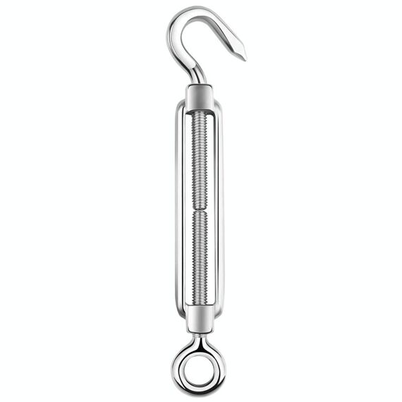 Viti per cestini di fiori Tenditore per gancio in acciaio inossidabile 304, specifica: M12 (argento)