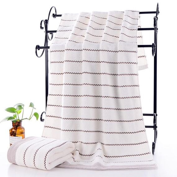 Asciugamano da bagno a 32 fili Cotton Wave assorbente e durevole (Milky)
