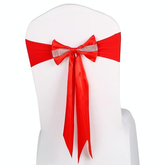 Per eventi di matrimonio Cerimonia del partito Banchetto Decorazione natalizia Sedia Fiocco Fiocco Sedia elastica Schienale Fasce Fasce Fasce per sedie