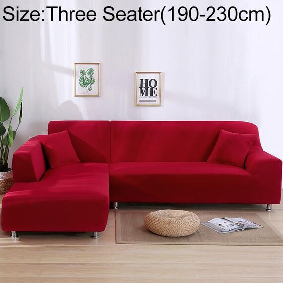 Divano All-inclusive Set universale Copridivano completo Aggiungi un pezzo di federa, dimensioni: tre posti (190-230 cm) (rosso)