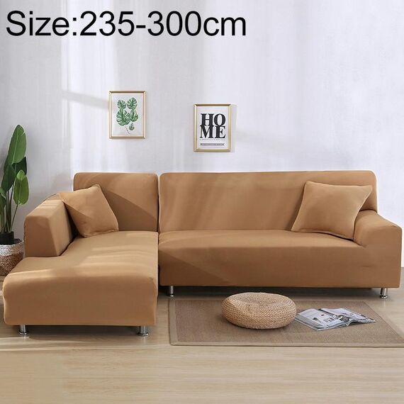 Divano All-inclusive Set universale Copridivano completo Aggiungi un pezzo di federa, dimensioni: quattro posti (235-300 cm) (marrone chiaro)