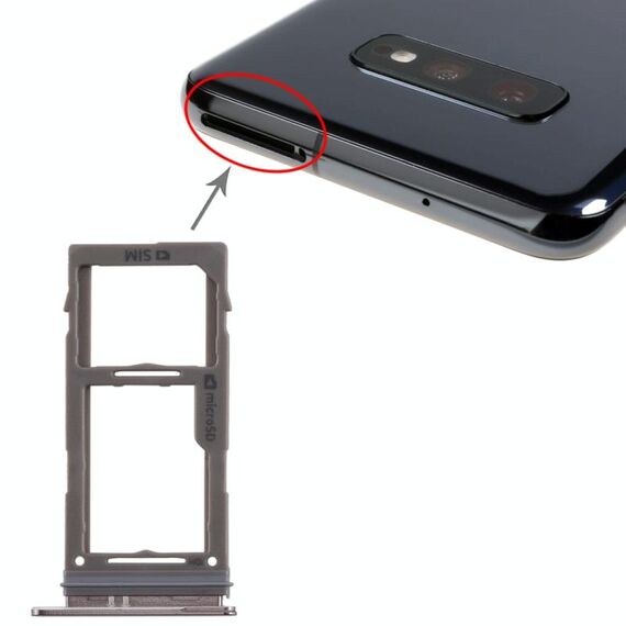 Per Samsung Galaxy S10+ / S10 / S10e Vassoio scheda SIM + Vassoio scheda micro SD (Nero)