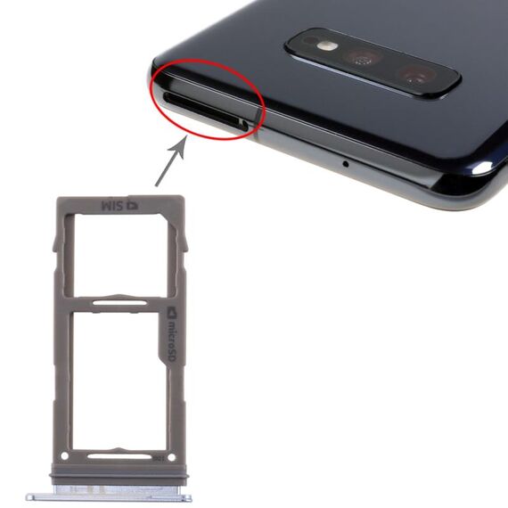 Vassoio per scheda SIM per Samsung Galaxy S10+ / S10 / S10e + Vassoio per scheda micro SD (blu)