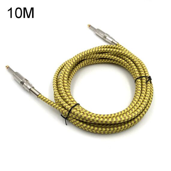 Cavo di collegamento per basso elettrico in legno Cavo audio a treccia per riduzione del rumore, lunghezza cavo: 10 m