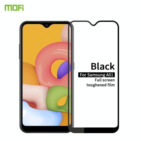 Per Galaxy A01 MOFI 9H 2.5D Pellicola in vetro temperato a schermo intero (nero)