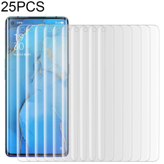 25 PCS per OPPO Reno3 Pro 9H HD Pellicola in vetro temperato con bordo curvo 3D (trasparente)