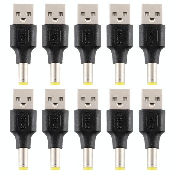 10 PCS 5,5 x 2,5 mm maschio a USB 2.0 maschio connettore di alimentazione CC