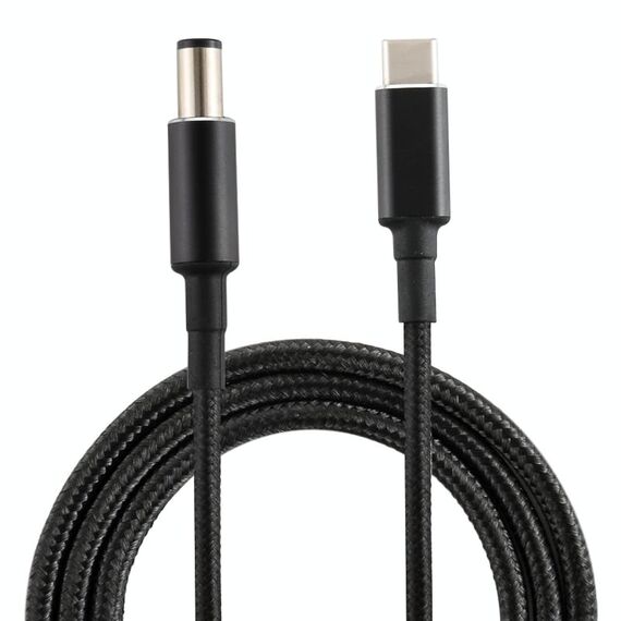 PD 100W 7,4 x 0,6 mm maschio a USB-C / tipo-C maschio Cavo di ricarica in nylon intrecciato per HP, lunghezza cavo: 1,7 m