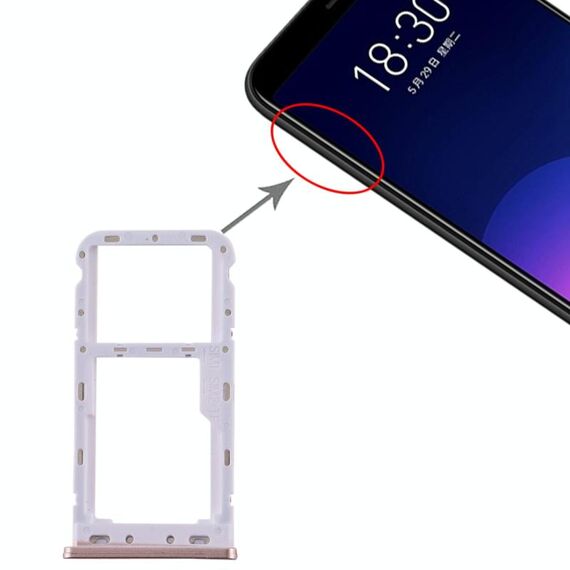 Per Meizu M6T Vassoio scheda SIM + Vassoio scheda SIM / Micro SD (rosa)