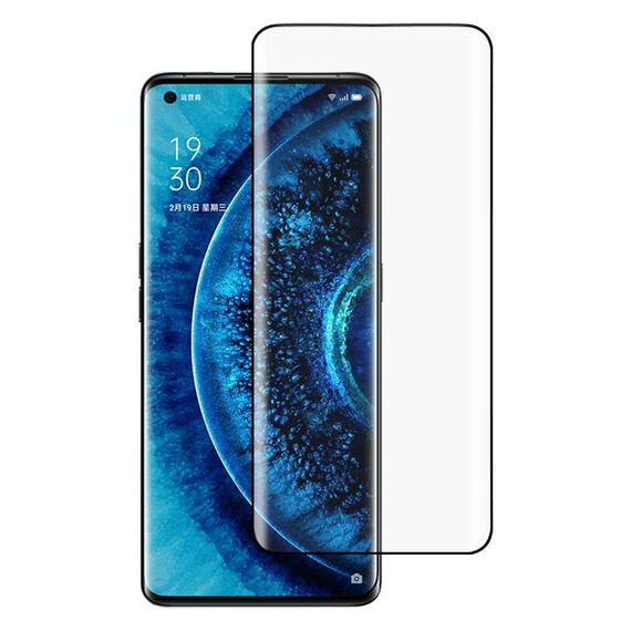 Per OPPO Trova X2 9H HD Pellicola in vetro temperato con bordo curvo 3D (nero)