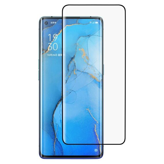 Per OPPO Reno3 Pro 9H HD Pellicola in vetro temperato con bordo curvo 3D (nero)