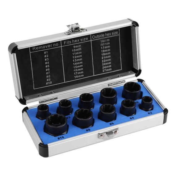 Strumento per la rimozione del dado esagonale del manicotto dell'estrattore del dado danneggiato 10 in 1, stile: stile alto