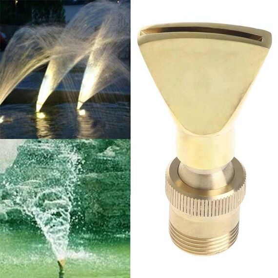 Fontana per giardino roccioso con vista sull'acqua Ugello piatto universale a ventaglio regolabile in acciaio inossidabile interamente in rame, dimensioni: 2 寸 (ottone)