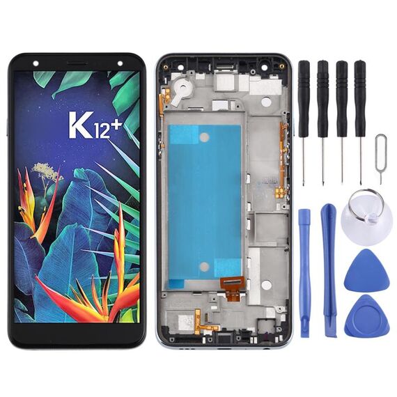 Schermo LCD TFT per LG K40 LMX420 / X4 2019 / K12 Plus, doppia SIM con digitalizzatore assemblaggio completo (nero)