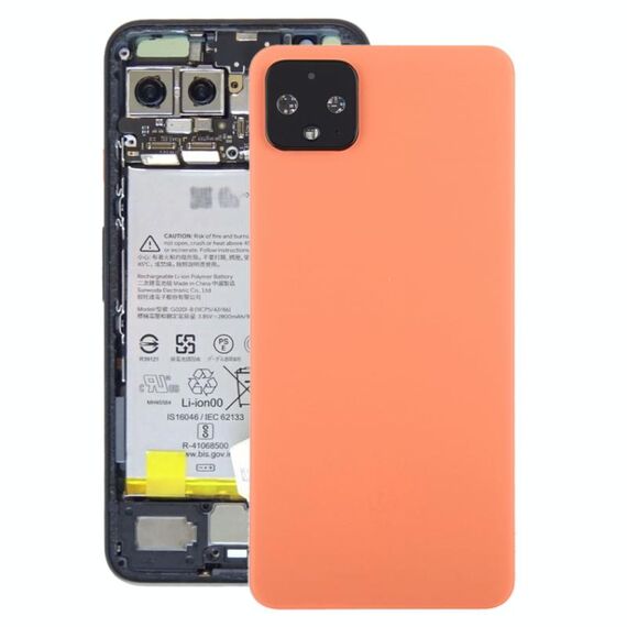 Coperchio posteriore della batteria con copriobiettivo della fotocamera per Google Pixel 4XL (arancione)