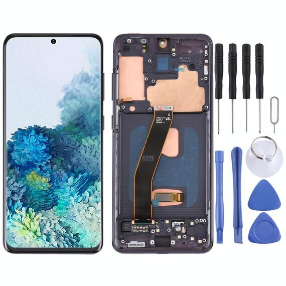 Schermo LCD AMOLED dinamico originale per Galaxy S20 4G SM-G980 con assemblaggio completo di digitalizzatore (nero)