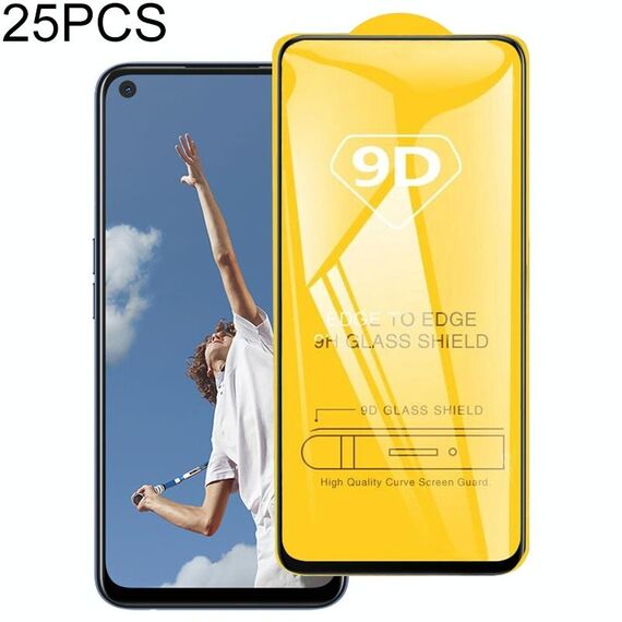 Per OPPO A52 25 PCS 9D Full Glue Pellicola in vetro temperato a schermo intero