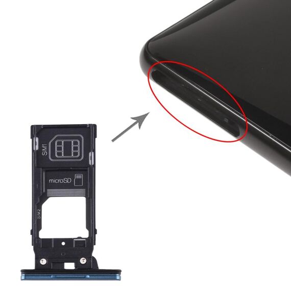 Vassoio scheda SIM + vassoio scheda SIM + vassoio scheda micro SD per Sony Xperia XZ2 (verde)
