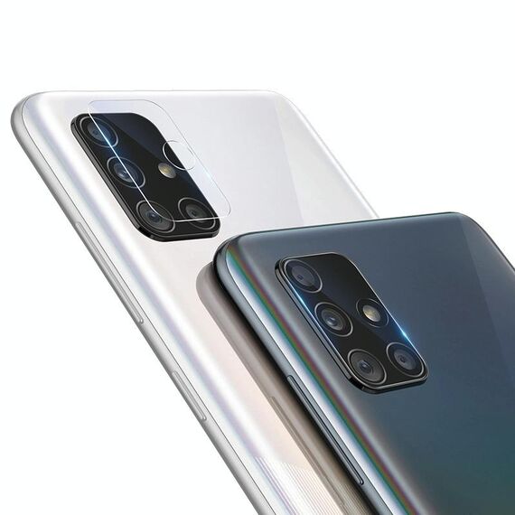 Per Galaxy A51 2 pezzi mocolo 0.15mm 9H 2.5D Round Edge Fotocamera posteriore con lente in vetro temperato