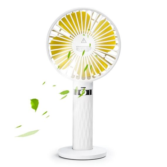 Ventilatore elettrico da tavolo portatile muto S8, con controllo a 3 velocità (bianco)