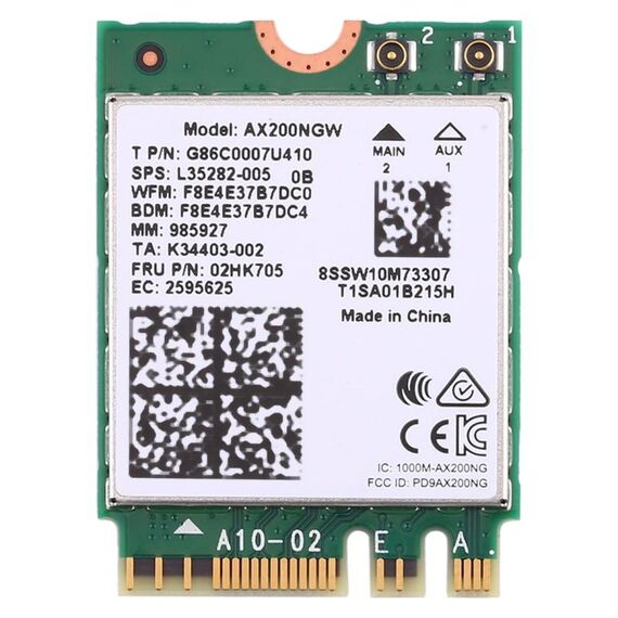 Dual Band AX200 2400 Mbps Wireless AX200NGW NGFF M.2 Bluetooth 5.0 Scheda di rete WiFi 2.4G / 5G 802.11 ac / ax