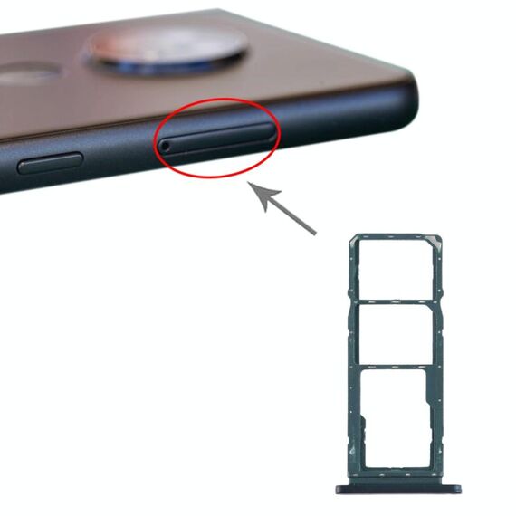 Vassoio scheda SIM + vassoio scheda SIM + vassoio scheda micro SD per Nokia 7.2 / 6.2 TA-1196 TA-1198 TA-1200 TA-1187 TA-1201 (verde)