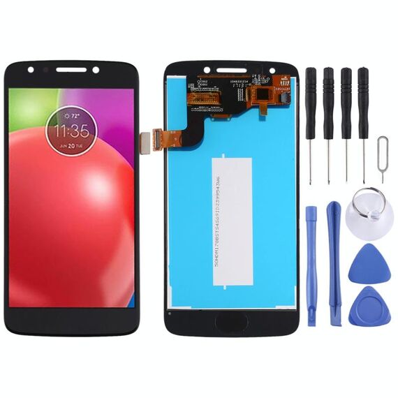 Schermo LCD originale per Motorola E4 XT1765 / XT1766 (versione USA) con digitalizzatore assemblaggio completo (nero)