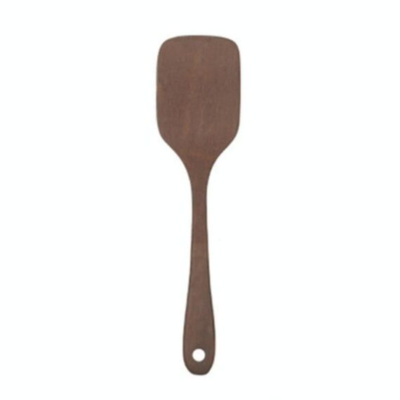 Utensili da cucina con spatola in legno non verniciata con manico lungo, stile: vanga curva quadrata