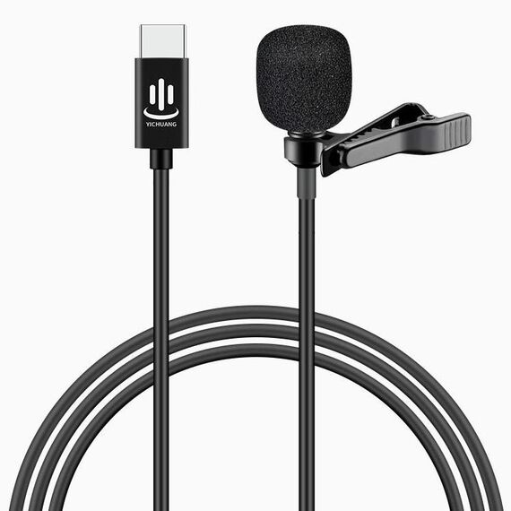 YICHUANG YC-LM10 Microfono lavalier a condensatore con riduzione del rumore intelligente USB-C / Type-C, lunghezza cavo: 1,5 m