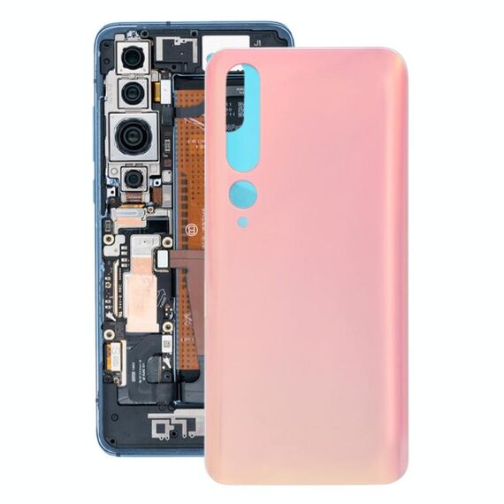Cover posteriore della batteria in materiale di vetro per Xiaomi Mi 10 5G (rosa)