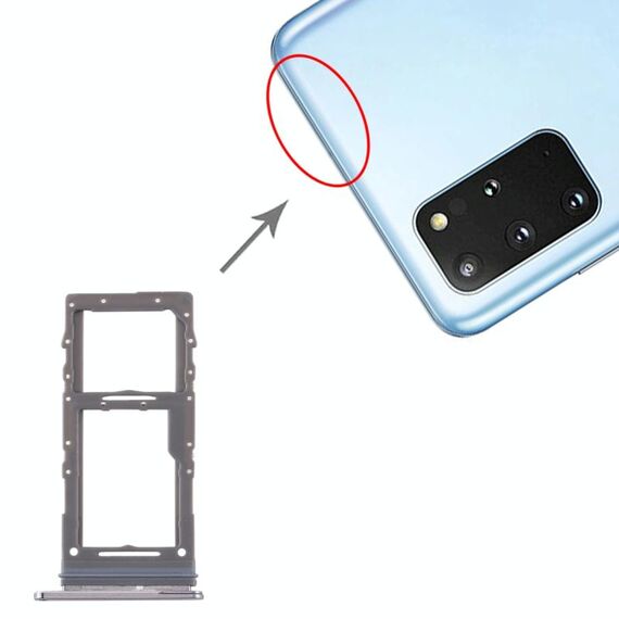 Vassoio per scheda SIM per Samsung Galaxy S20+ / Galaxy S20 Ultra + vassoio per scheda Micro SD (grigio)