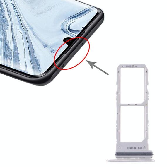 Vassoio per scheda SIM per Samsung Galaxy Note10 + Vassoio per scheda SIM (bianco)