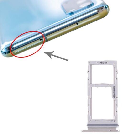 Per Samsung Galaxy S20 Vassoio scheda SIM + Vassoio scheda SIM / Vassoio scheda micro SD (bianco)