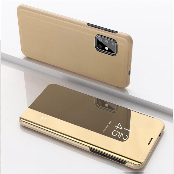 Per VIVO Y50 / Y30 Custodia in pelle con ribaltamento orizzontale a specchio placcato con supporto (oro)