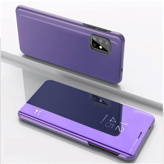 Per VIVO Y50 / Y30 Custodia in pelle con ribaltamento orizzontale a specchio placcato con supporto (viola blu)