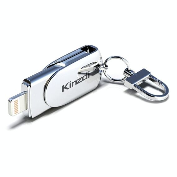 Kinzdi 128 GB USB + interfaccia a 8 pin Metal Twister Flash U Disk (argento)