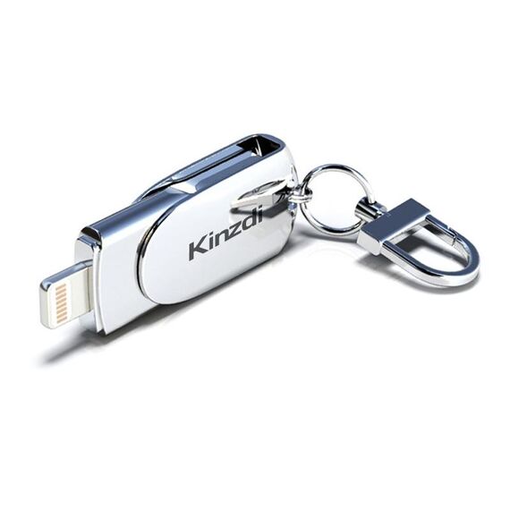 Kinzdi 512GB USB 2.0 + 8 Pin Interfaccia Metal Twister Flash U Disk (Argento)