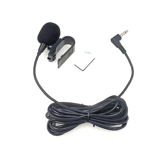 ZJ025MR Microfono mono lavalier a clip per auto GPS / Bluetooth, microfono esterno DVD audio abilitato, lunghezza cavo: 3 m, gomito a 90 gradi Jack da 3,5 mm