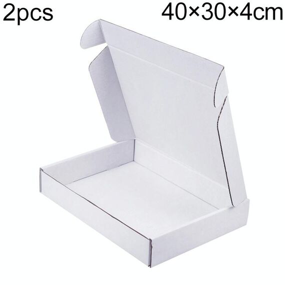 Scatola di imballaggio per abbigliamento da 2 pezzi, colore: bianco, dimensioni: 40x30x4 cm